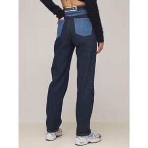 Rotate Birger Christensen Betty Contrast Colorblock High-Waisted Straight Jeans